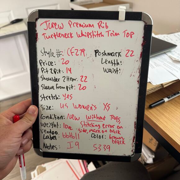 J Crew Premium Rib Turtle Neck Whipstitch Trim Top US Women's XS NEW - Picture 8 of 8